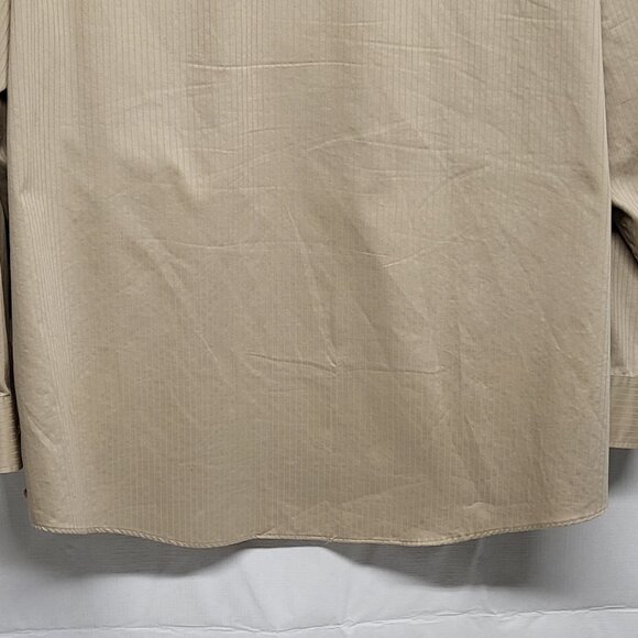 Arrow Mens Dress Shirt Satin Twill XXL 18.5 36/37 Button Up Long Sleeve Beige - Picture 11 of 15